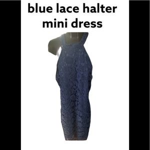 New  Blue Lace choker dress